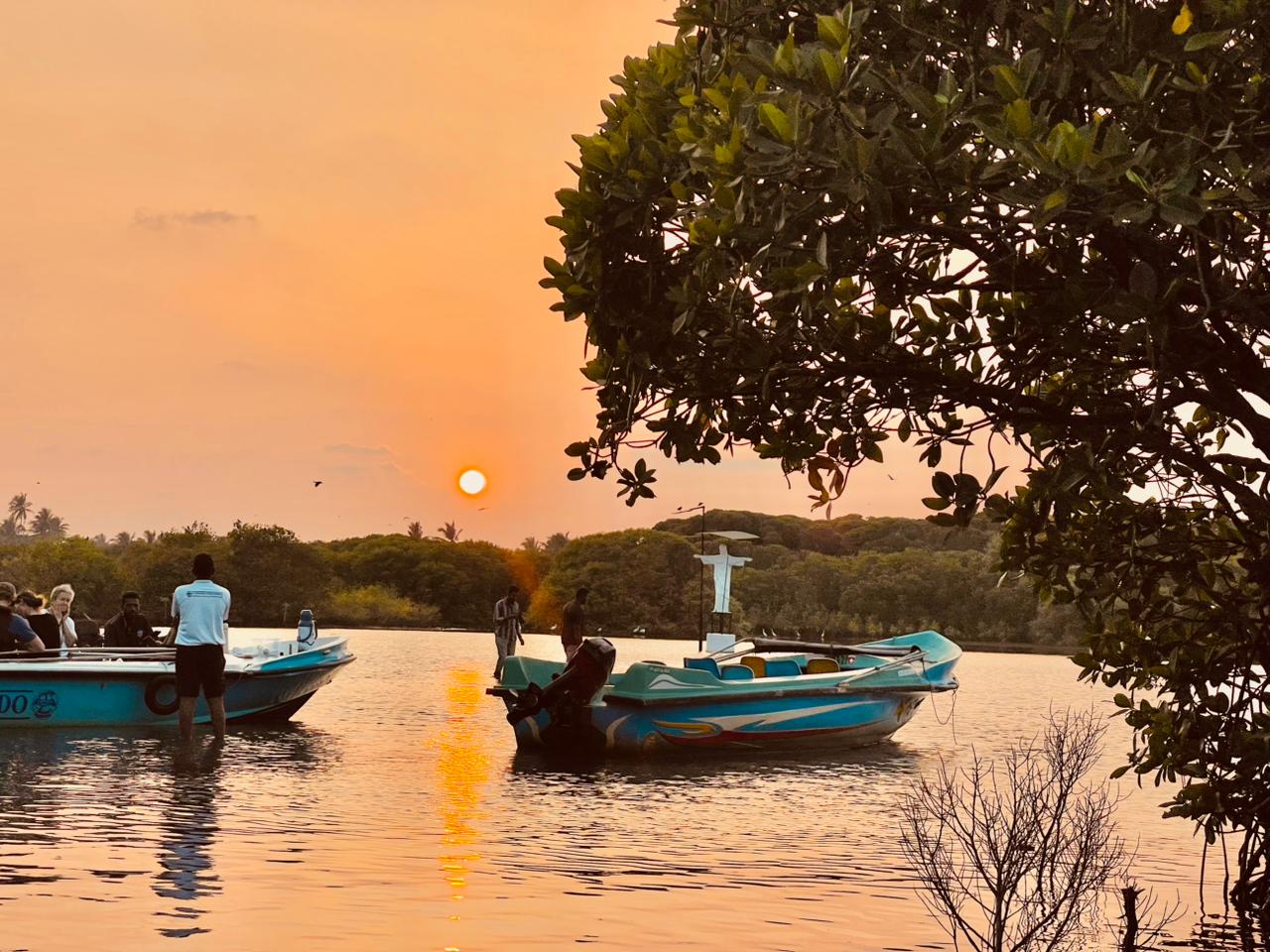 Sunset boat tour on Negombo canals and rivers in Sri Lanka