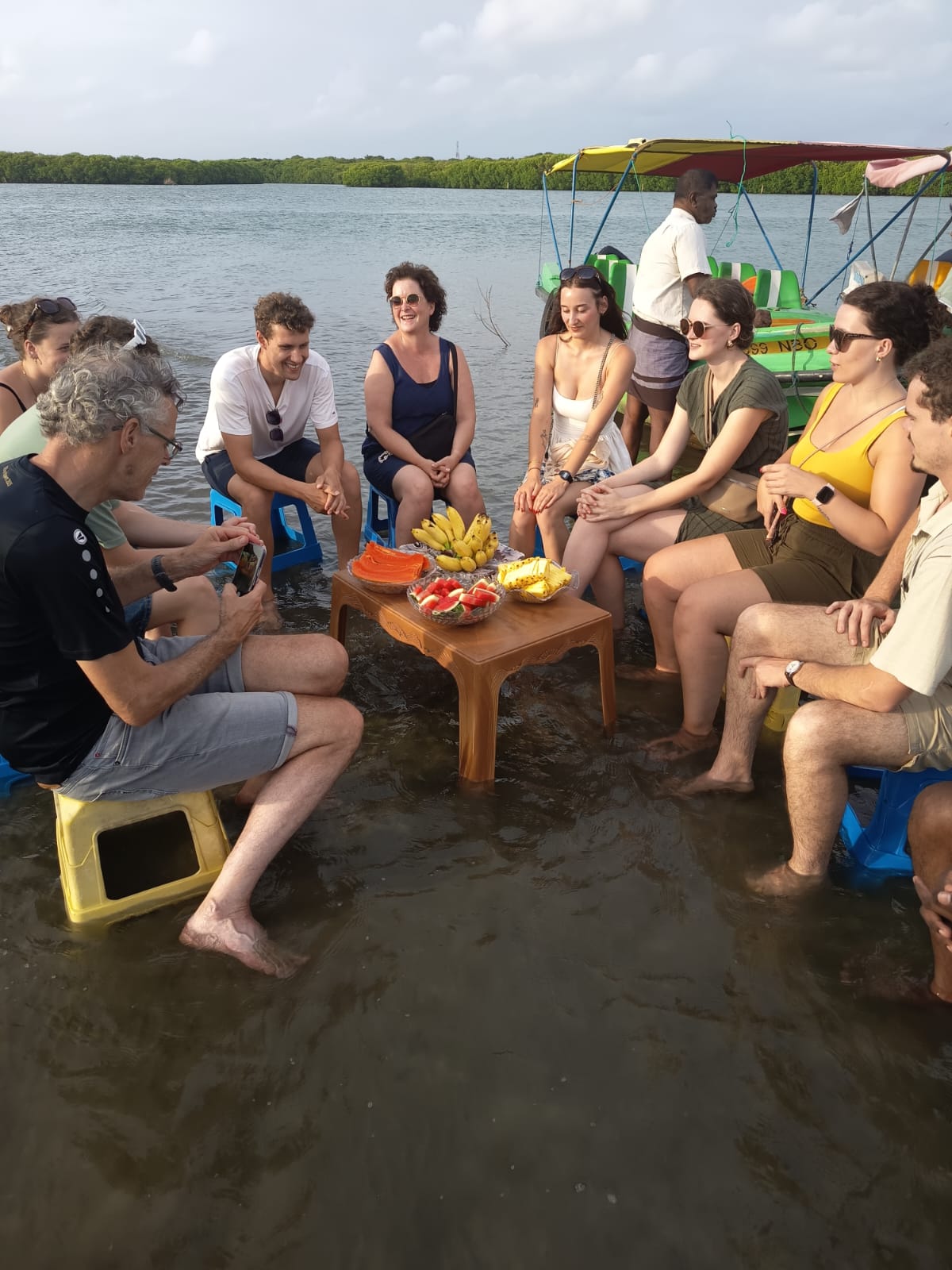 Lagoon relax point — calm open waters of Negombo Lagoon Sri Lanka boat tour