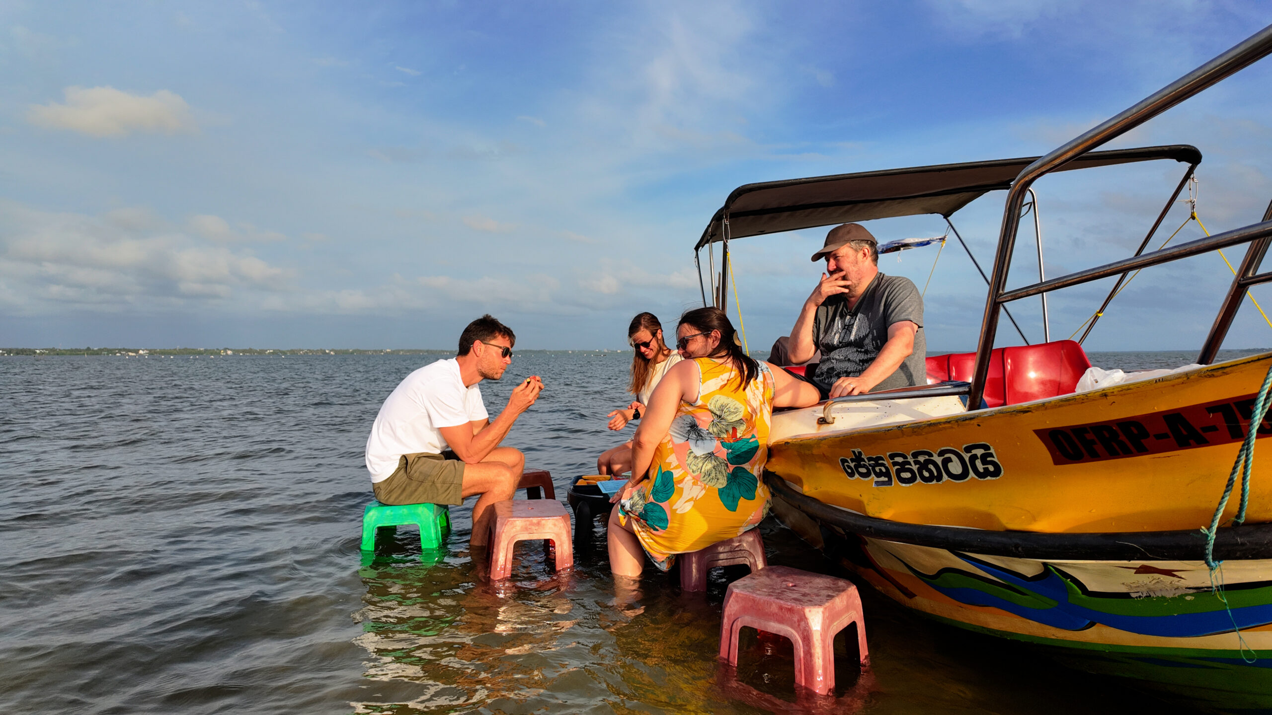 Lagoon relax point — calm open waters of Negombo Lagoon Sri Lanka boat tour