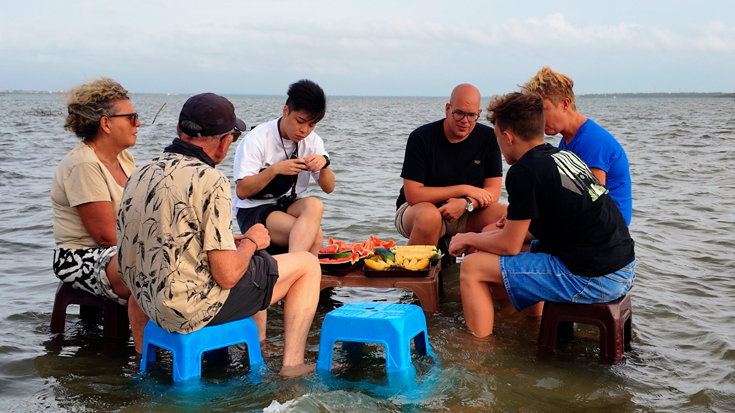 Lagoon relax point — calm open waters of Negombo Lagoon Sri Lanka boat tour