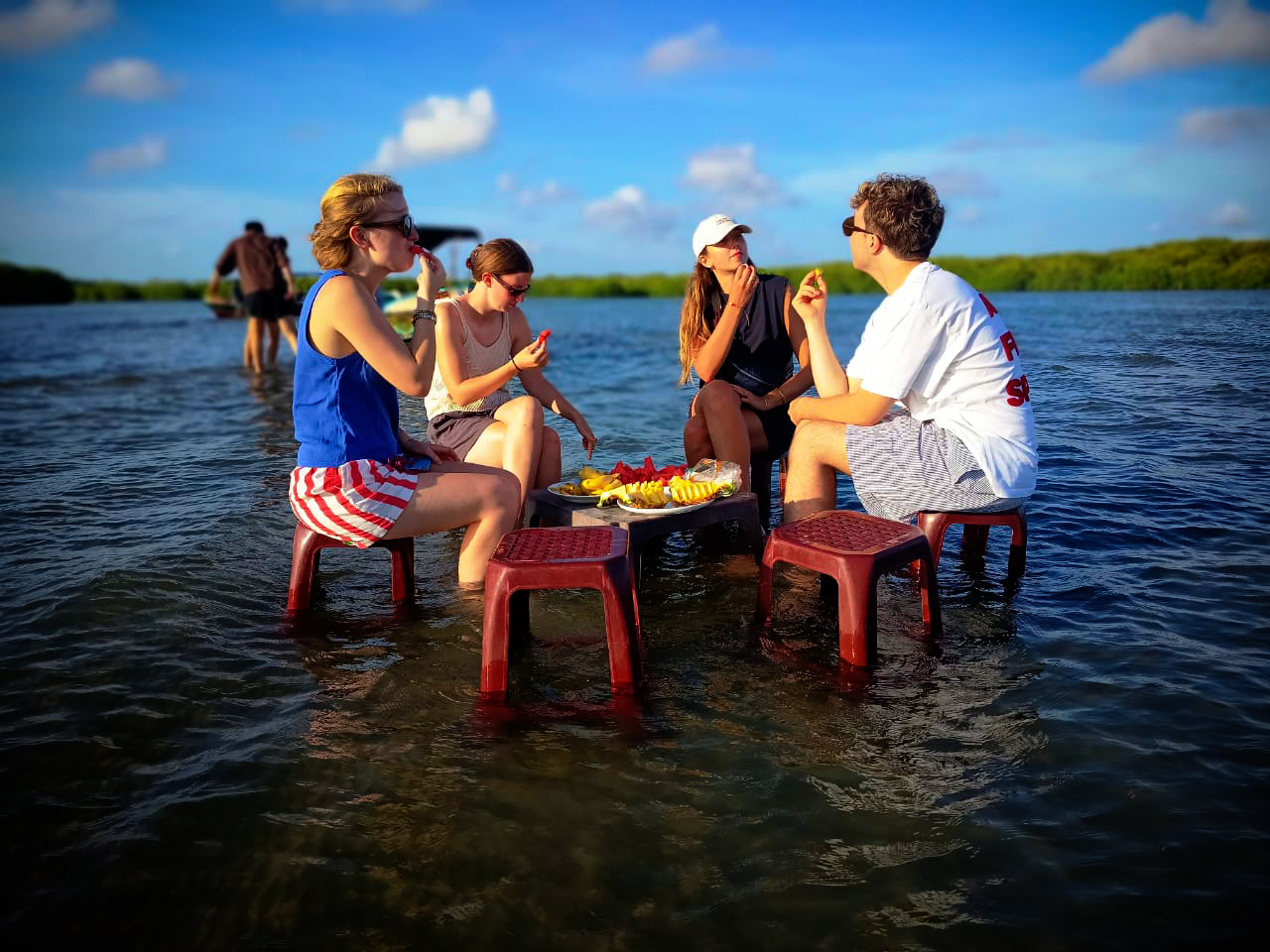 Lagoon relax point — calm open waters of Negombo Lagoon Sri Lanka boat tour